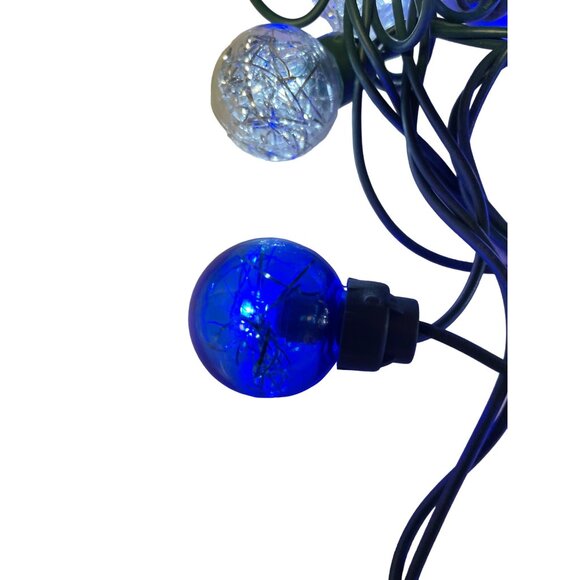 Christmas Tree LED String Lights Used Blue Clear with Tinsel Inside Used - Picture 11 of 12